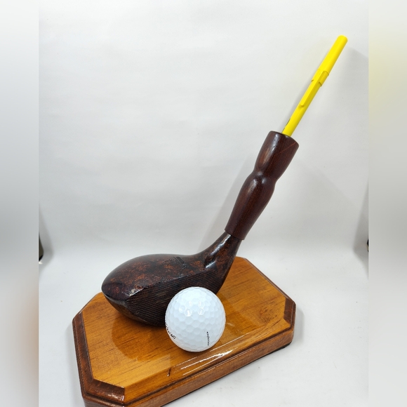 Vtg GE General Electric Schavolite Textolite Golf Club Pen Holder Office plaque - Picture 14 of 16